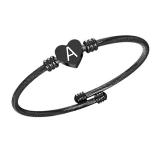 Heart Engraved Kara Gift-Black
