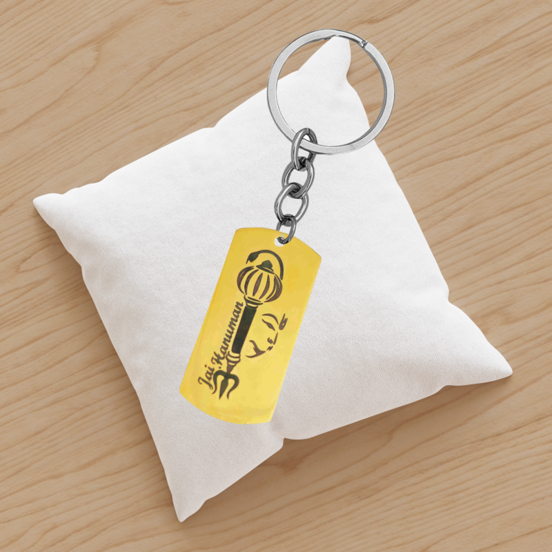 Jai Hanuman Gada Keychain Gift Gold