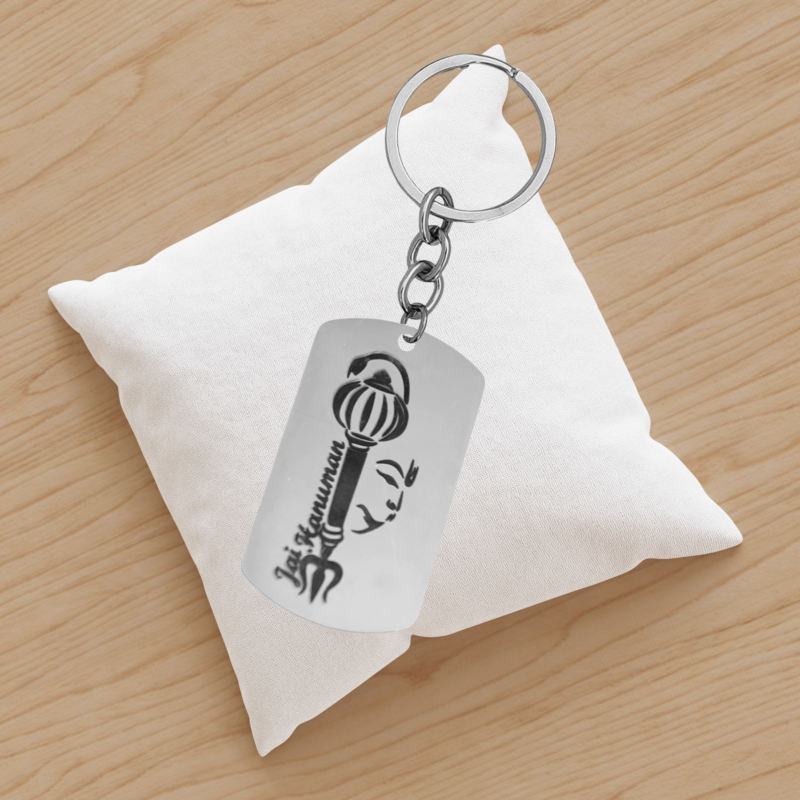 Jai Hanuman Gada Keychain Gift Silver