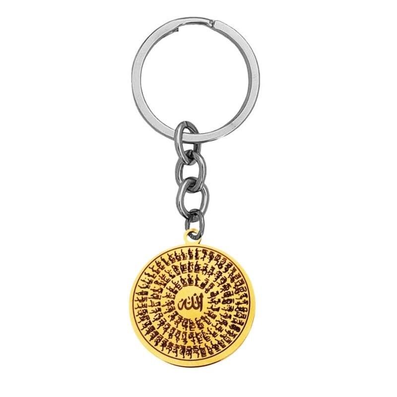 99 Names of Allah Keychain Gift Gold 99 Names of Allah Keychain Gift Gold