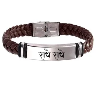 Radhe Radhe Leather Weave Bracelet Gift