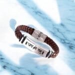Jai Shri Ram Leather Weave Bracelet Gift