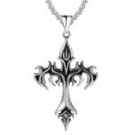 Flame Cross Pendant Necklace Gift
