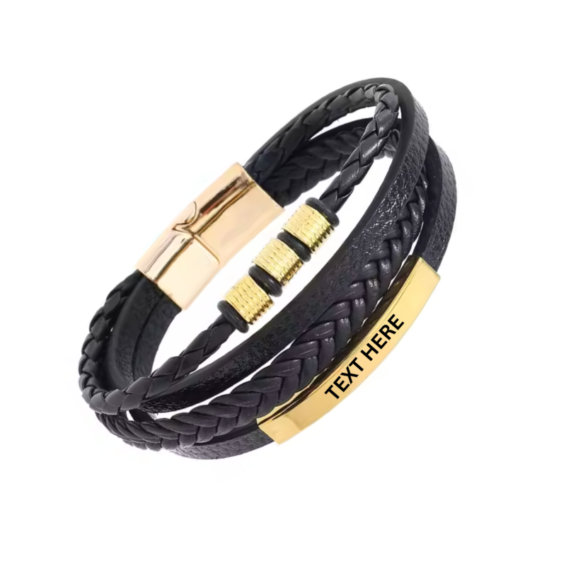 Personalised Multi Layer Bracelet Gift Gold