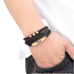 Personalised Multi Layer Bracelet Gift Gold