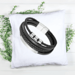 Men's Layered Bracelet Gift Silver