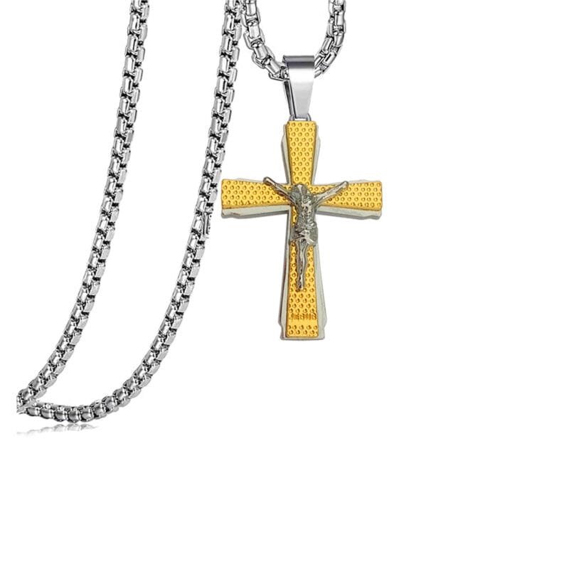 Jesus Crucifix Cross Necklace Gift Gold