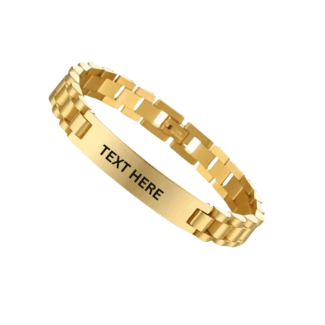 Personalised Watch Strap Bracelet Gift Gold