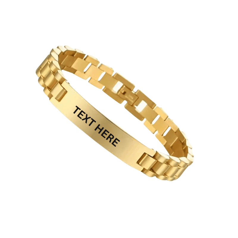 Personalised Watch Strap Bracelet Gift Gold