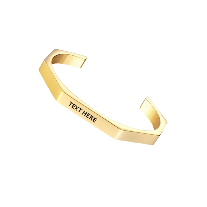 Customized Hexagon Kada Gift Gold Customized Hexagon Kada Gift Gold