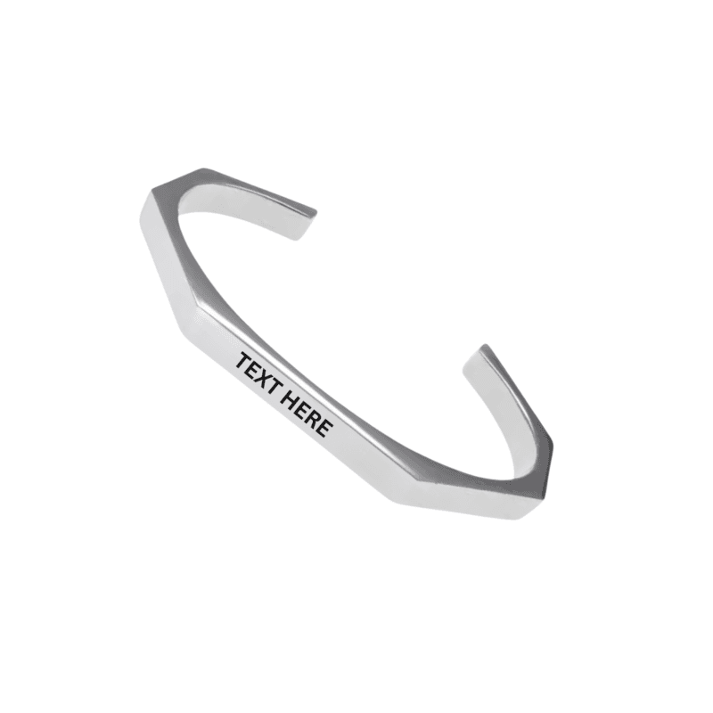 Customized Hexagon Kada Gift Silver