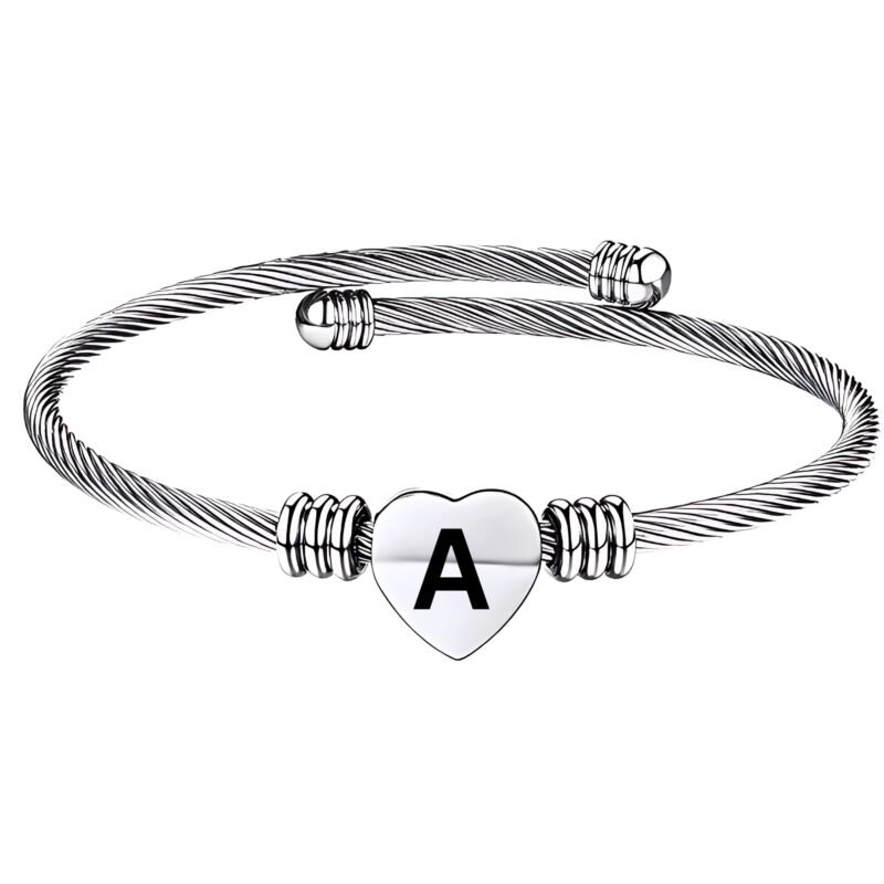 Elegant Kada Alphabet A Gift Silver Elegant Kada Alphabet A Gift Silver