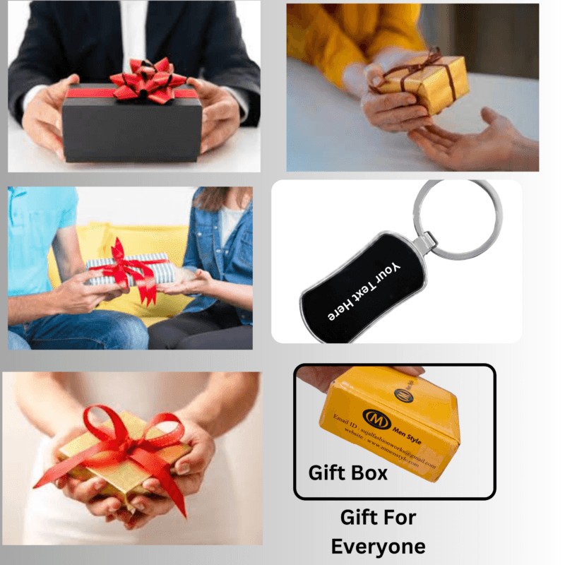 Custom Rectangle Keychain Gift Black