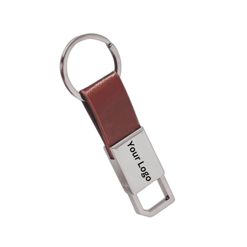 Engraved Red Leather Keychain Gift