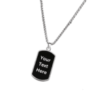 Customised Rectangle Pendant Gift Black