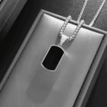 Customised Rectangle Pendant Gift Black