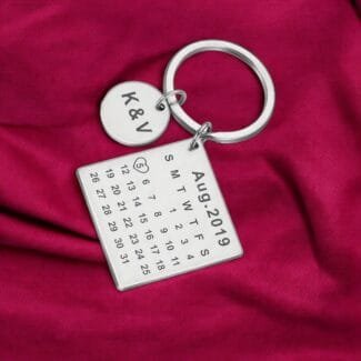 Calendar Custom Date Keychain Gift