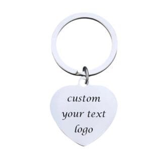 Silver Custom Heart keychain Gift
