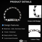 Men's Dual Tone ID Custom Bracelet Gift