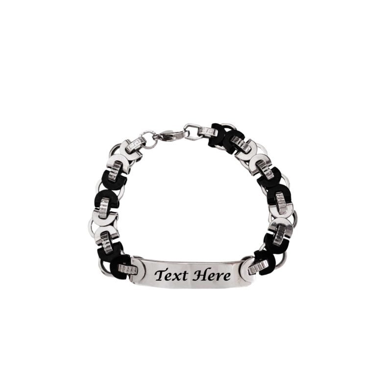 Men's Stainless Steel Chunky ID Custom Bracelet Gift