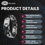 Wide Link ID Plate Design Bracelet Gift