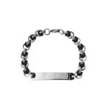 Slim Black & Silver Chain Link Bracelet Gift