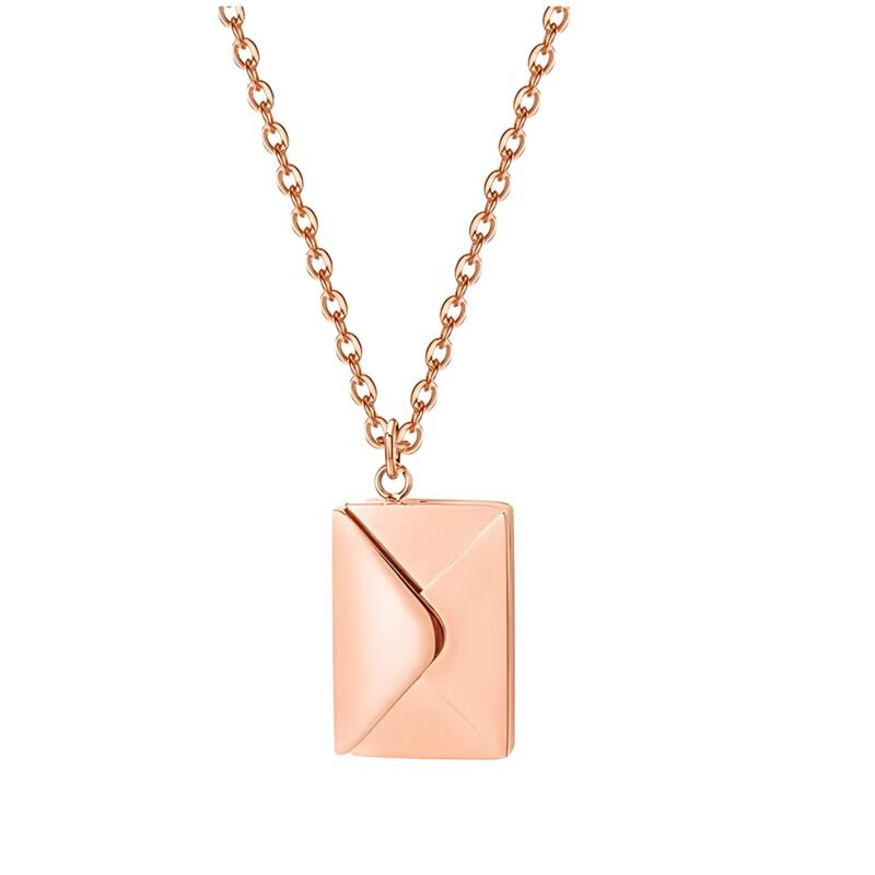 Custom Envelope Pendant Gift Rose gold
