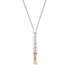 Hidden Bar Pendant Gift Silver And Rose Gold